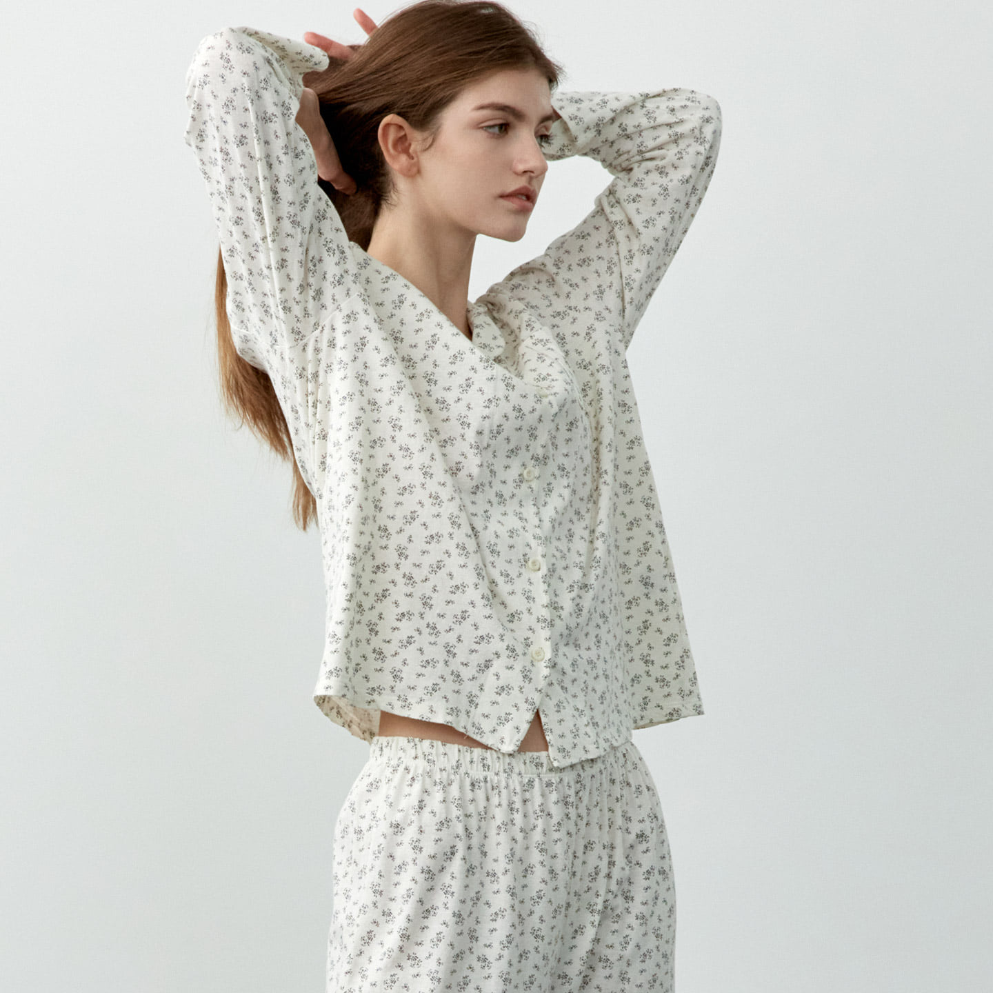 마가렛 플라워 여성 잠옷 세트 파자마 홈웨어