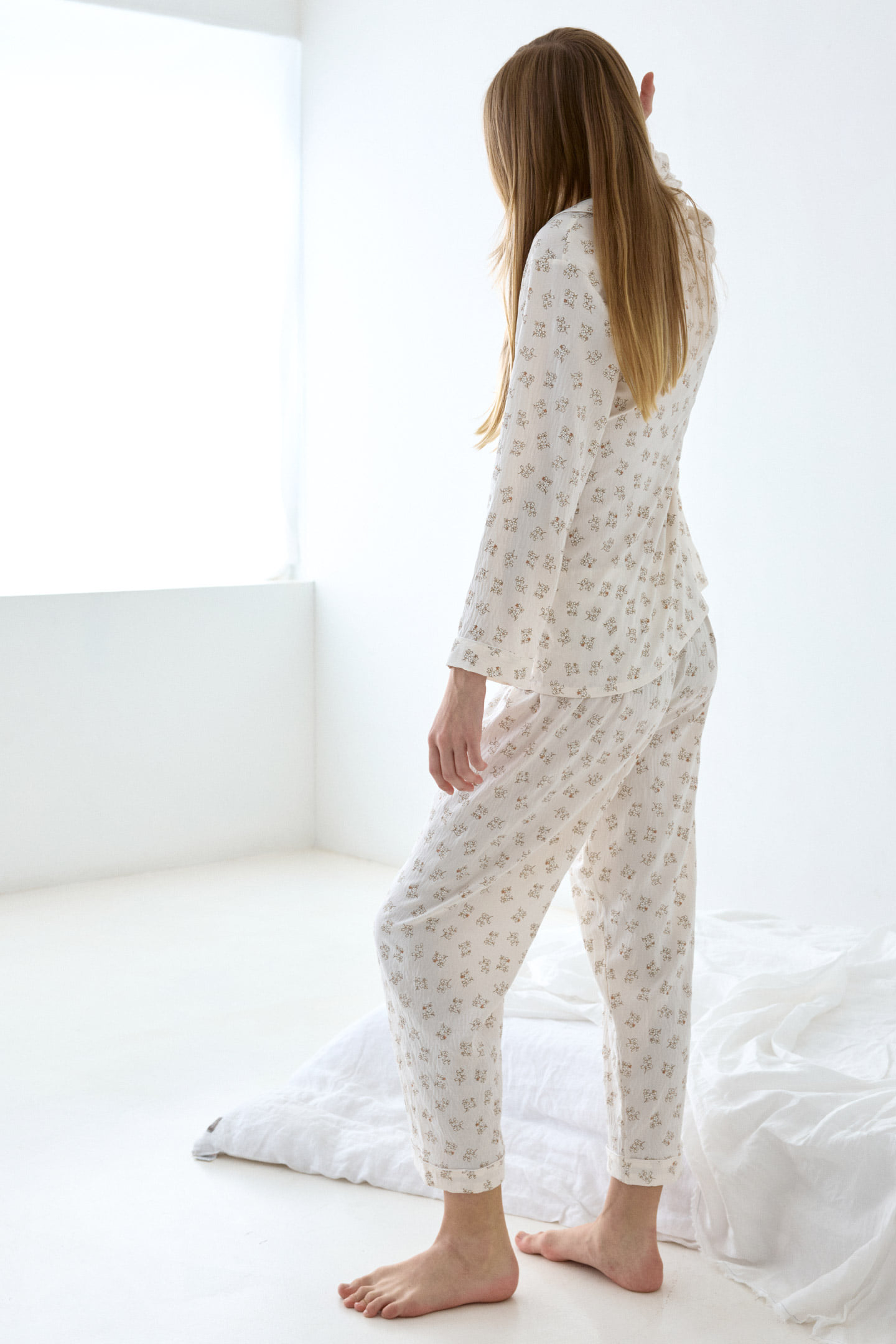 다라 플라워 홈웨어 여성 잠옷 세트 파자마